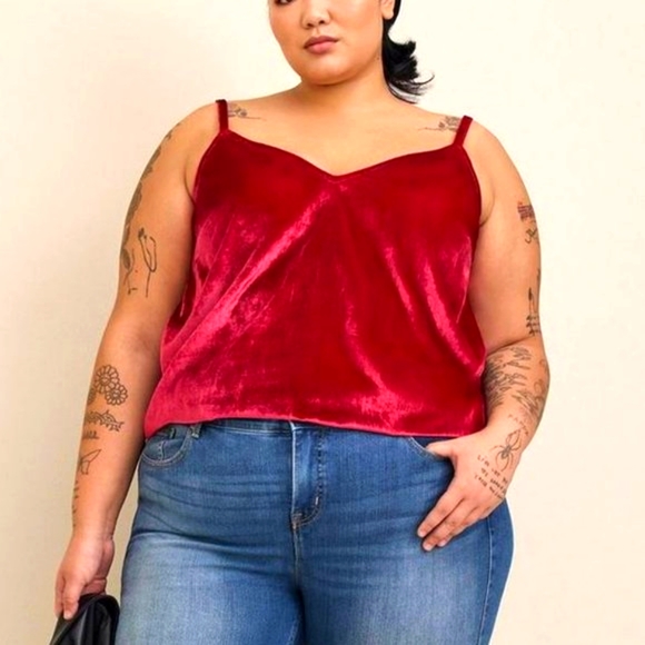 ❤️NWT VINTAGE TORRID CAMI - RED VELVET SWING TANK - CHRISTMAS HOLIDAY PLUS SIZE - Picture 10 of 12